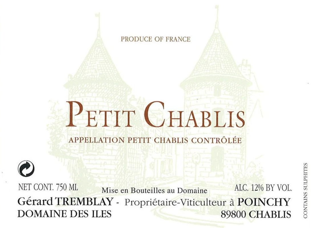 Gerard Tremblay Petit Chablis 2014 Front Label