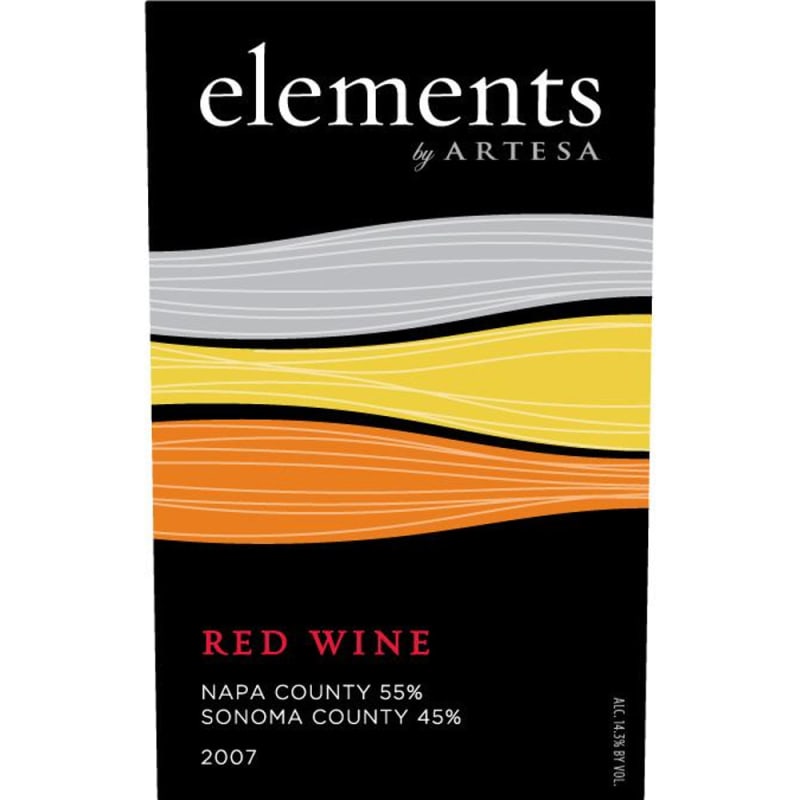 Elements by Artesa Red 2007 Front Label