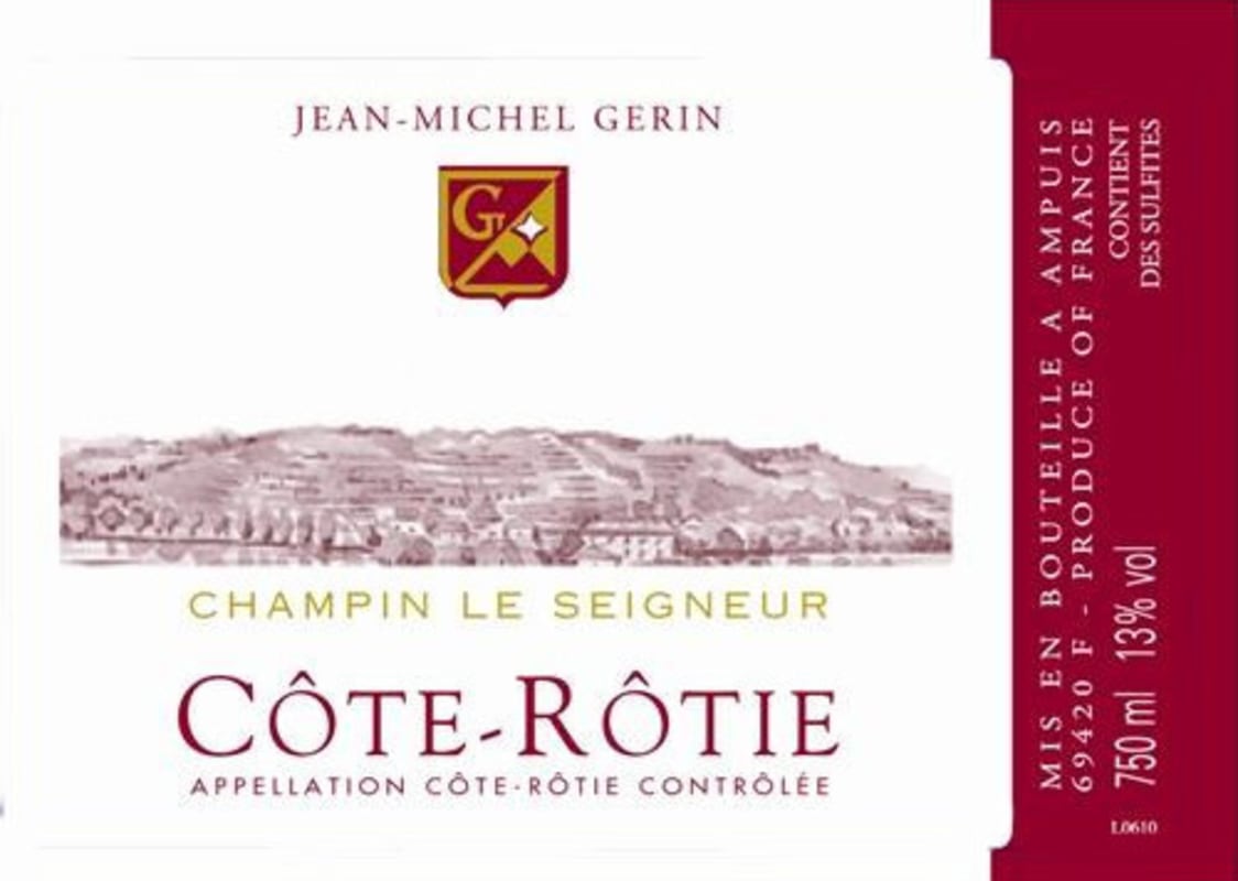 Dom. Jean-Michel Gerin Cote Rotie Champin le Seigneur 2009 Front Label