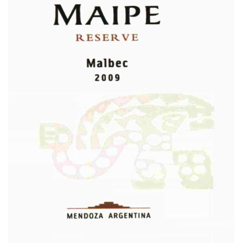 Maipe Reserve Malbec 2009 Front Label