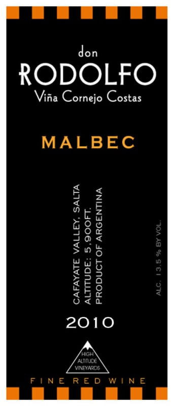 Don Rodolfo Malbec 2010 Front Label