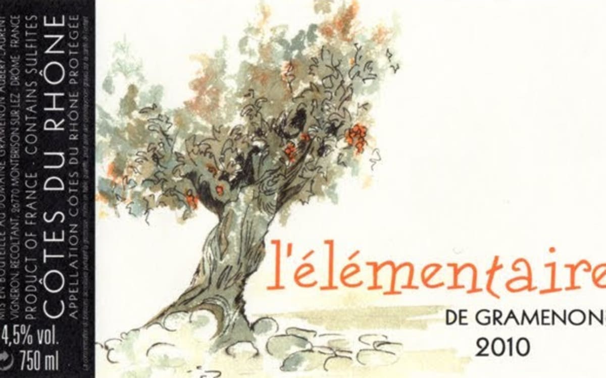 Domaine Gramenon L'Elementaire 2010 Front Label