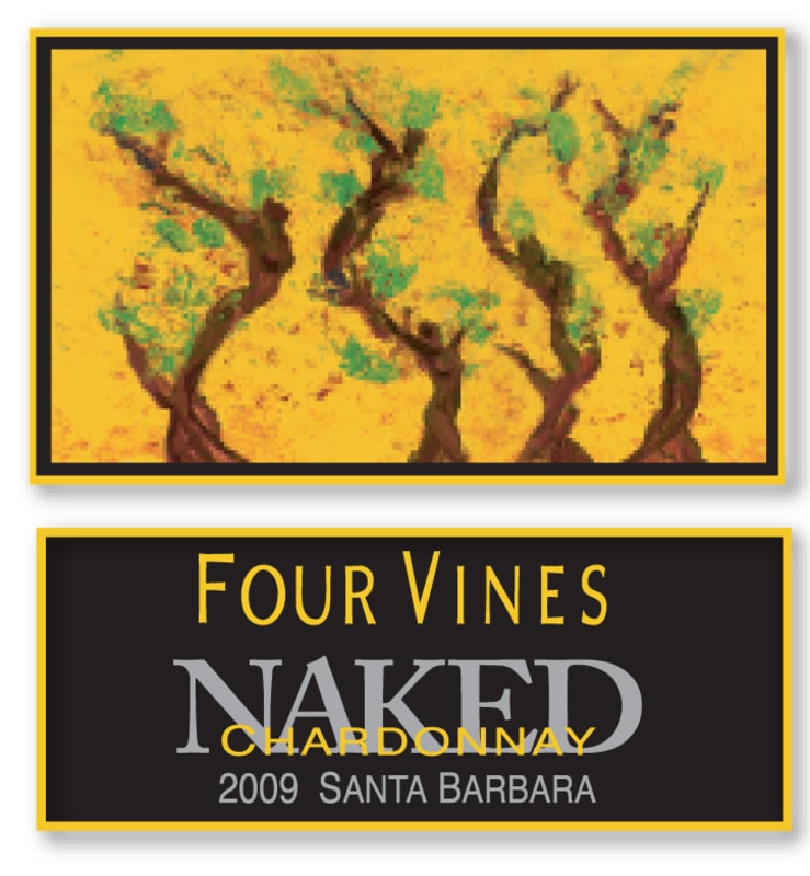 Four Vines Santa Barbara Naked Chardonnay 2009 Front Label