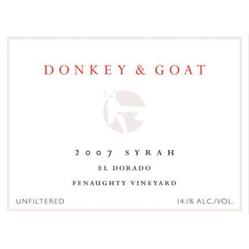 Donkey & Goat Fenaughty Vineyard Syrah 2007 Front Label