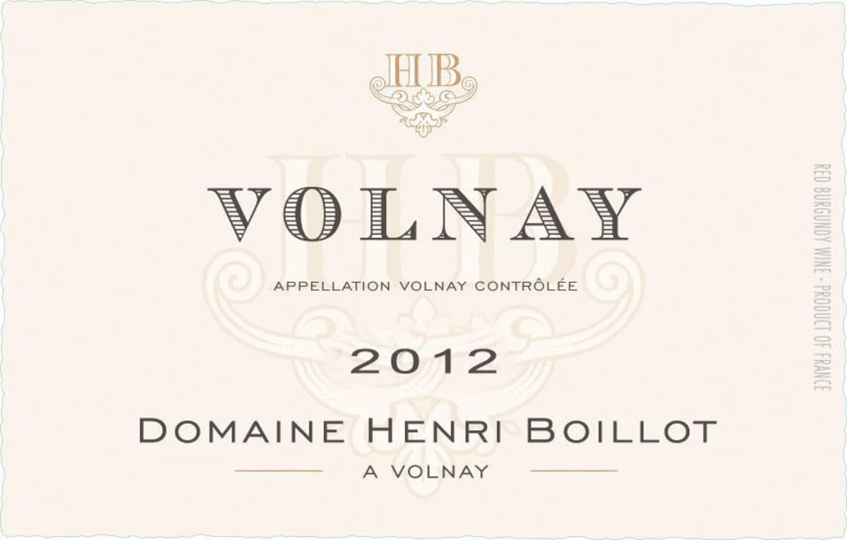 Domaine Henri Boillot Volnay 2012 Front Label