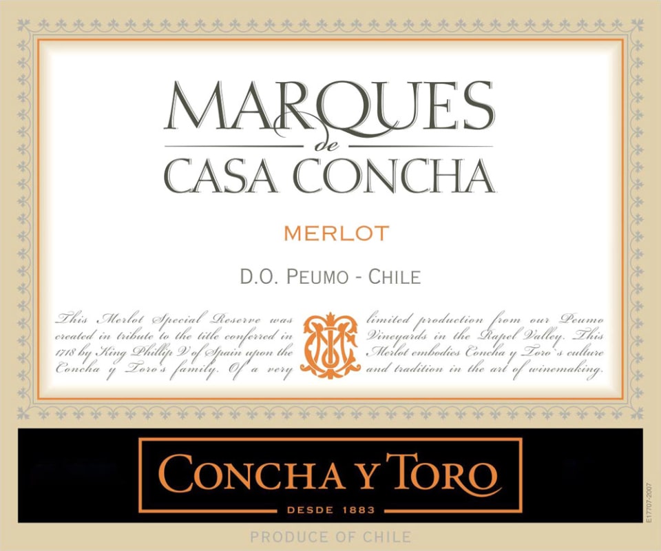 Concha y Toro Marques de Casa Concha Merlot 2009 Front Label