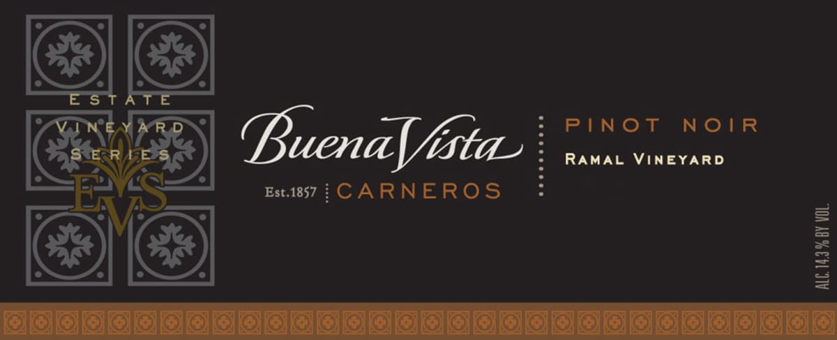 Buena Vista Pinot Noir Ramal Vineyard Estate 2007 Front Label