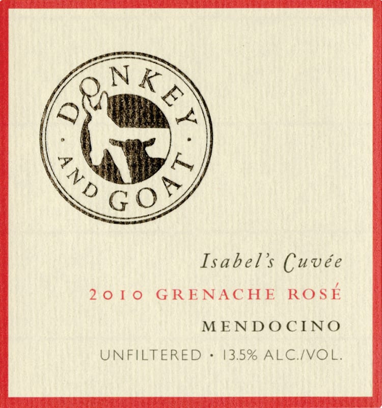 Donkey & Goat Grenache Rose Isabel's Cuvee 2010 Front Label