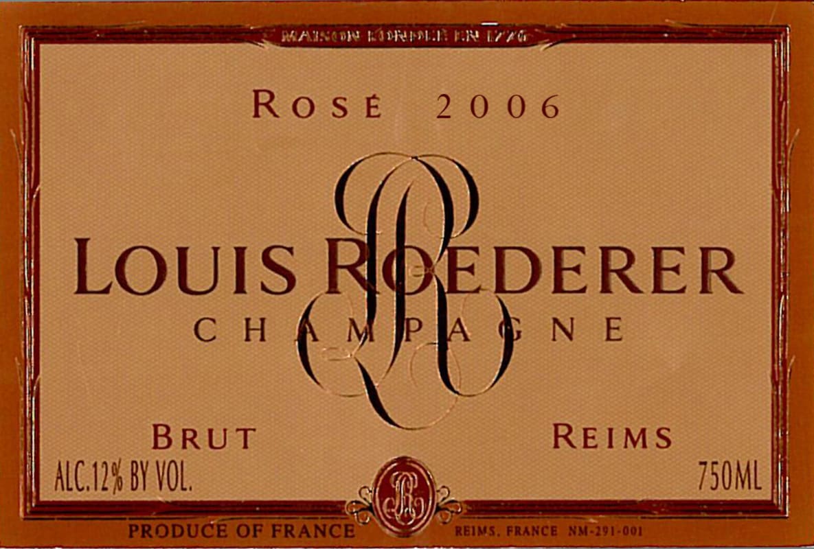 Louis Roederer Brut Rose 2006 Front Label