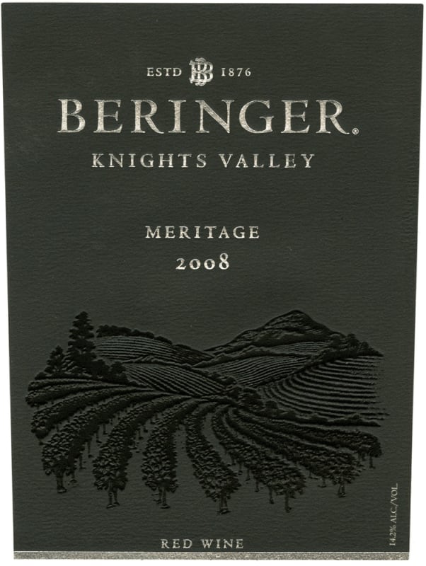 Beringer Knights Valley Meritage 2008 Front Label