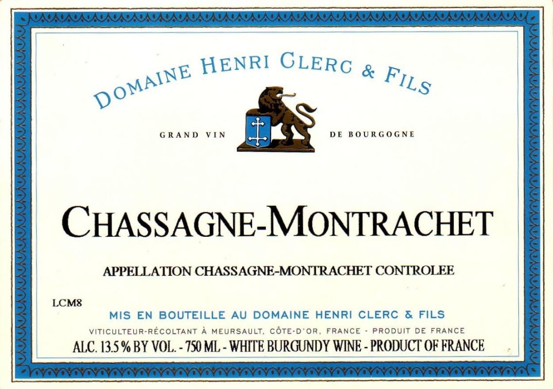 Henri Clerc Chassagne-Montrachet 2013 Front Label