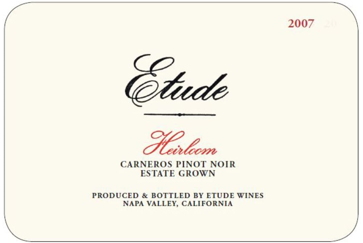 Etude Heirloom Pinot Noir 2007 Front Label