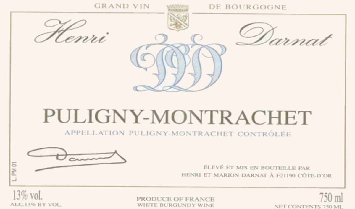 Domaine Henri Darnat Puligny-Montrachet 2004 Front Label