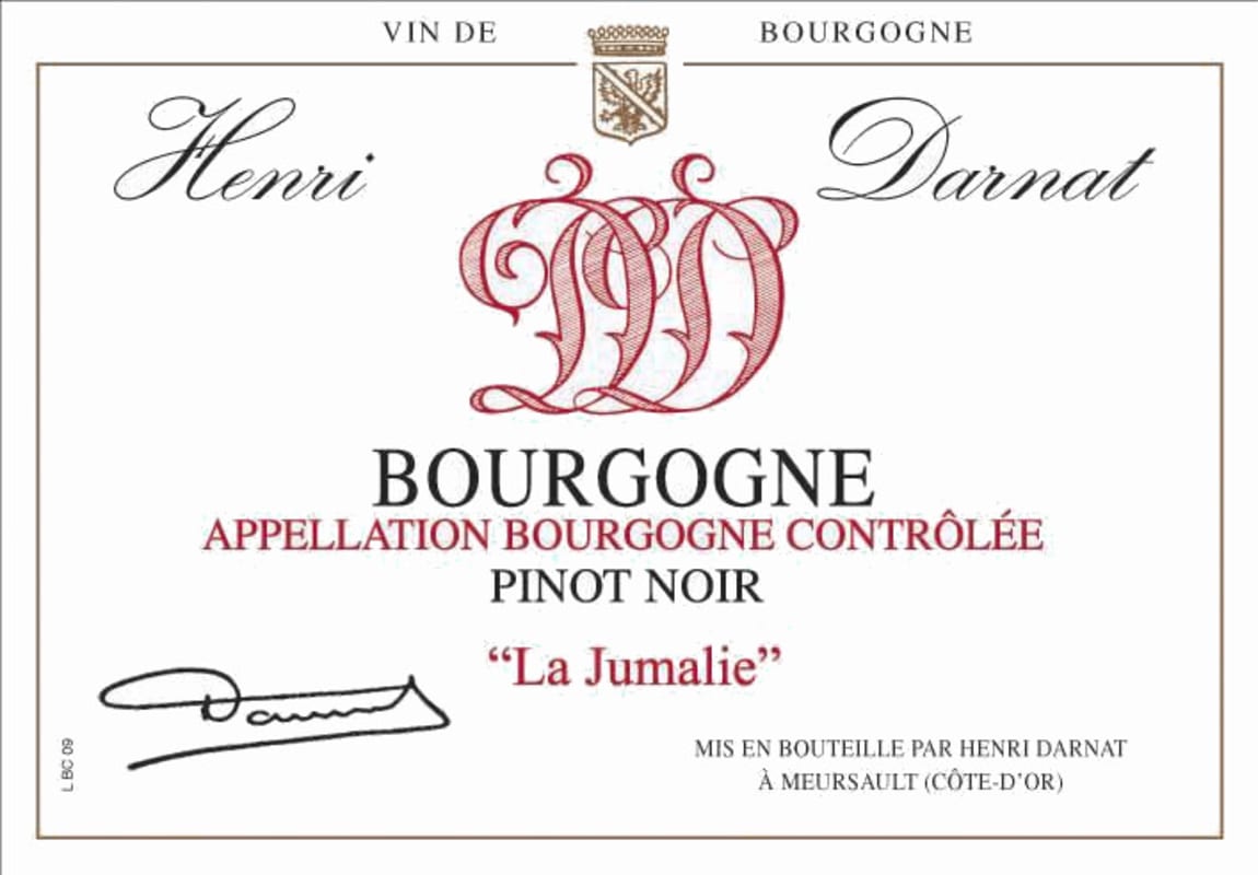 Domaine Henri Darnat Bourgogne Rouge 2012 Front Label