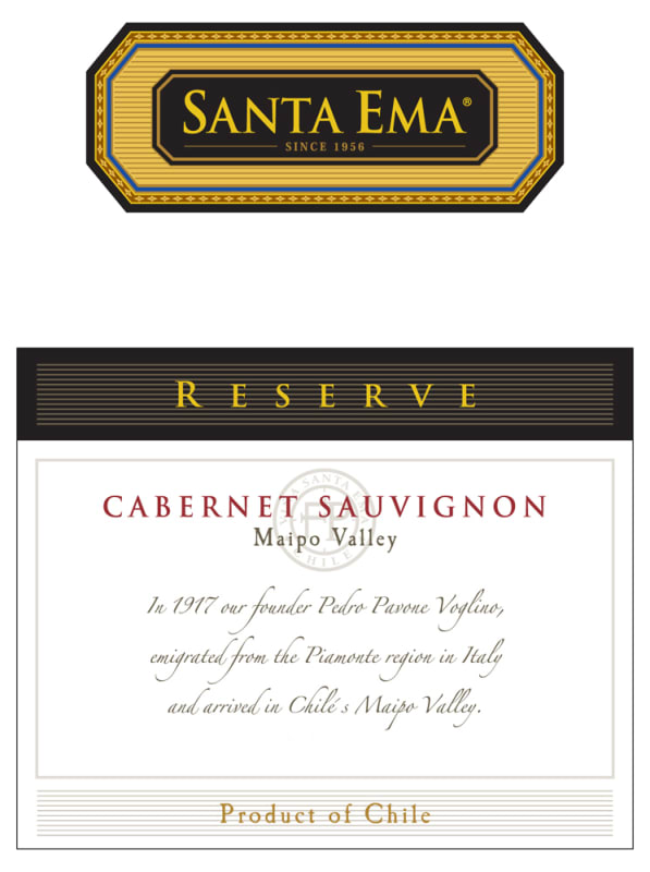 Santa Ema Reserva Cabernet Sauvignon 2008 Front Label