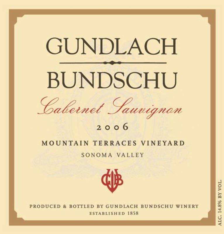 Gundlach Bundschu Mountain Terrace Vineyard Cabernet Sauvignon 2006 Front Label