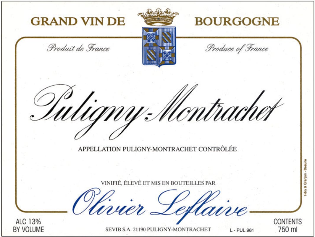 Olivier Leflaive Puligny-Montrachet 2009 Front Label