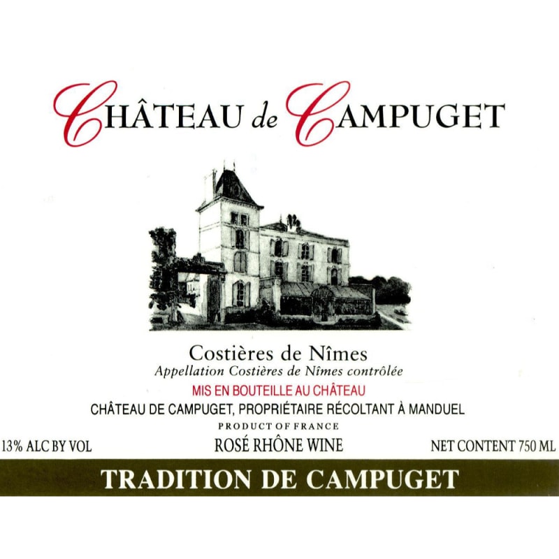 Chateau de Campuget Tradition Rose 2010 Front Label