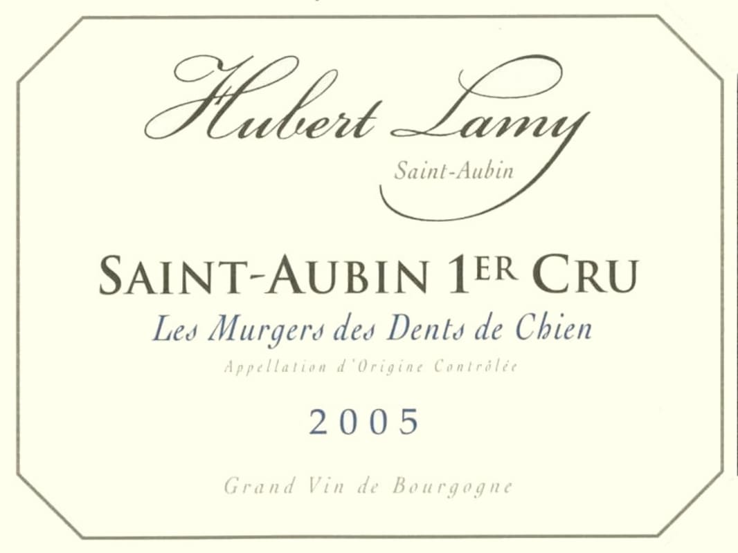 Hubert Lamy Saint Aubin Les Murgers des Dents de Chien Premier Cru 2005 Front Label