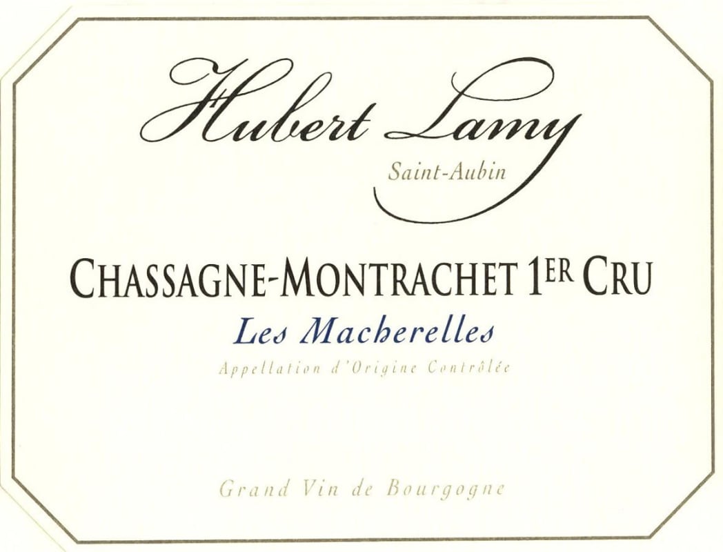 Hubert Lamy Chassagne-Montrachet Les Macherelles Premier Cru 2012 Front Label