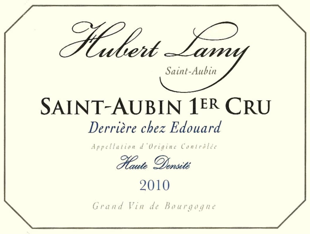 Hubert Lamy Saint-Aubin Derriere chez Edouard Haute Densite Premier Cru 2010 Front Label