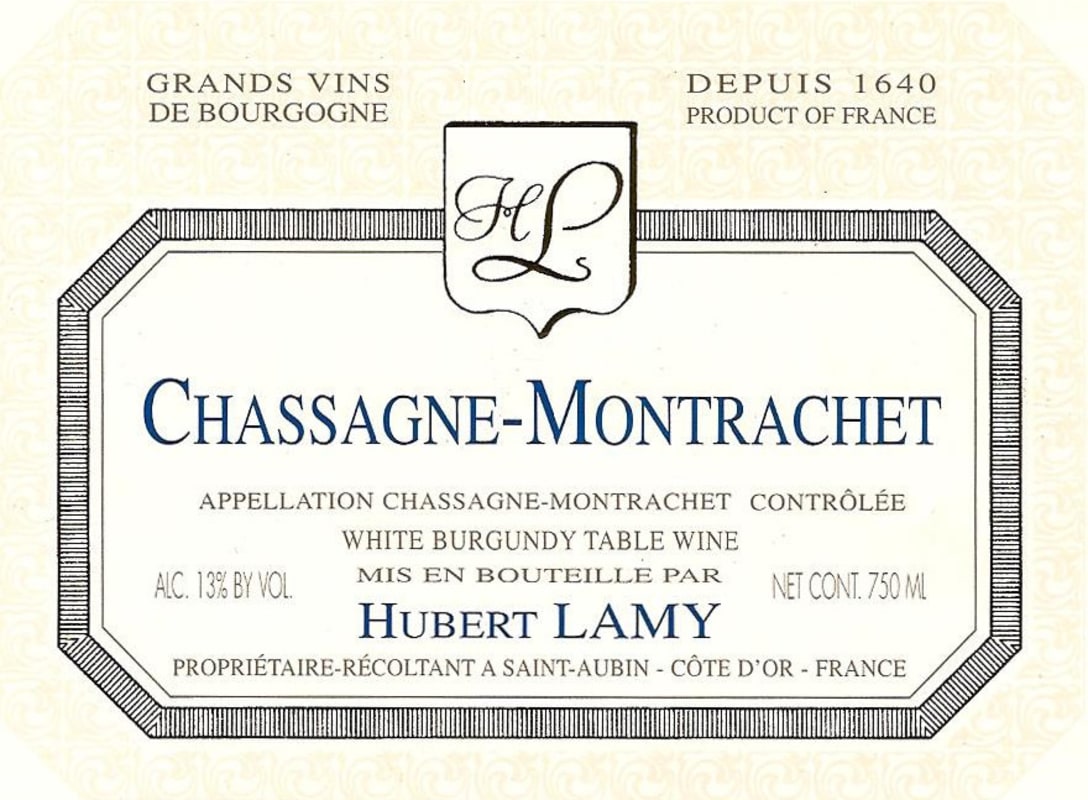 Hubert Lamy Chassagne-Montrachet 2011 Front Label