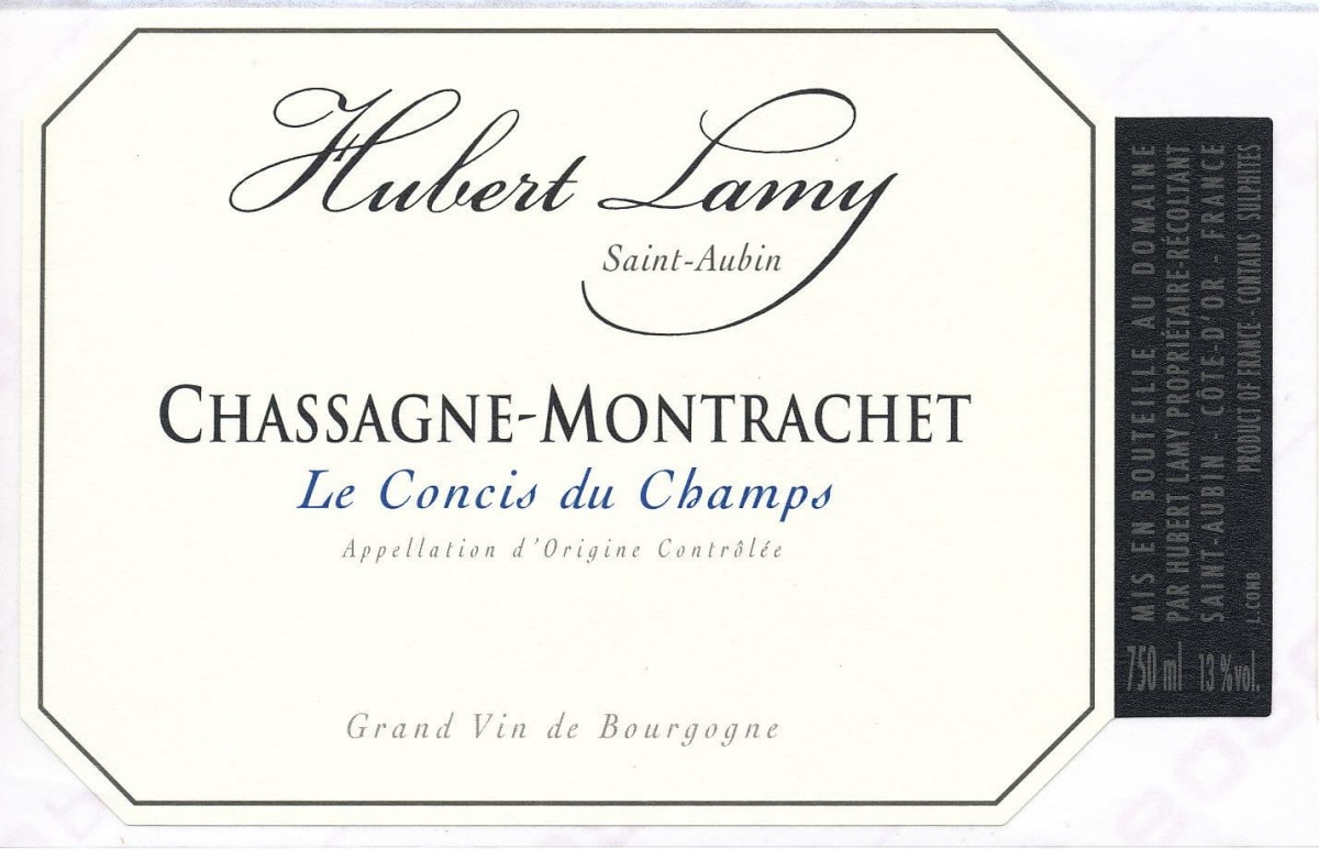 Hubert Lamy Chassagne-Montrachet Le Concis du Champs 2014 Front Label