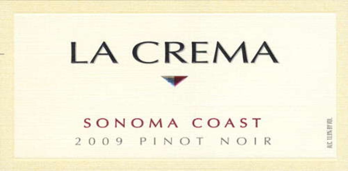 La Crema Sonoma Coast Pinot Noir (375ML half-bottle) 2009 Front Label