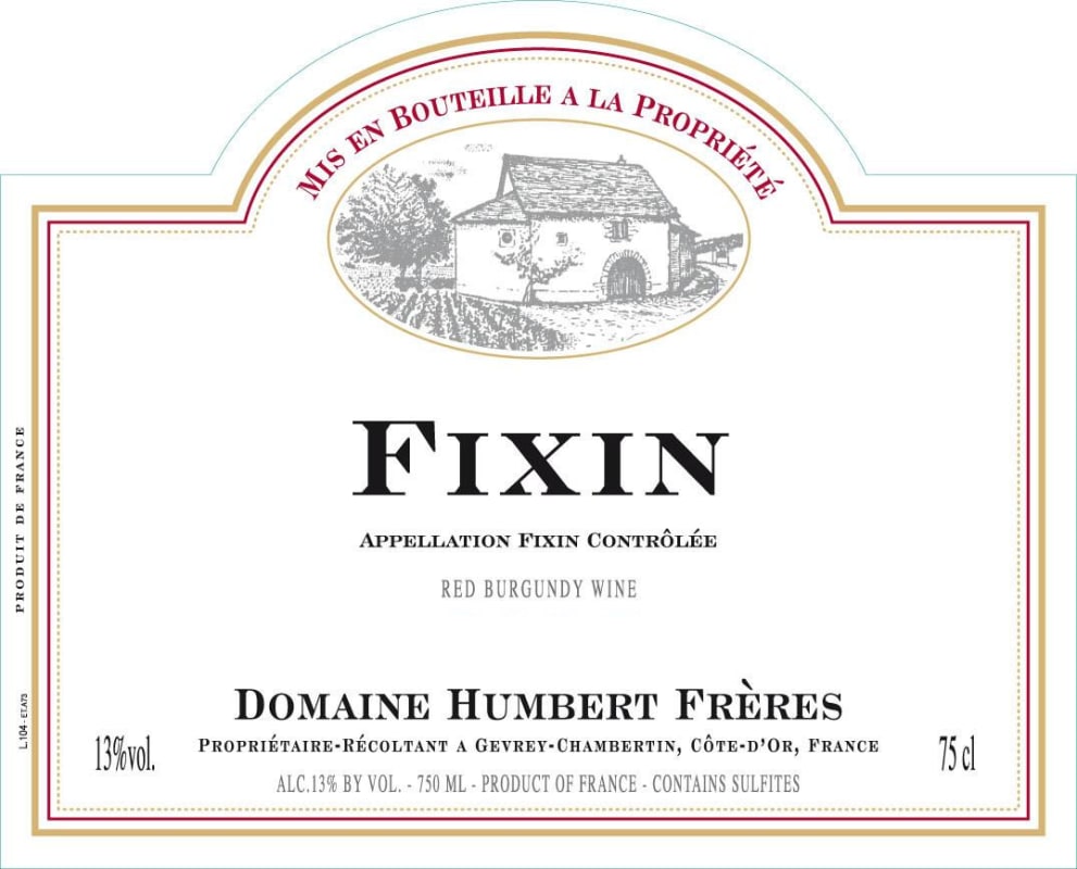 Domaine Humbert Freres Fixin 2009 Front Label