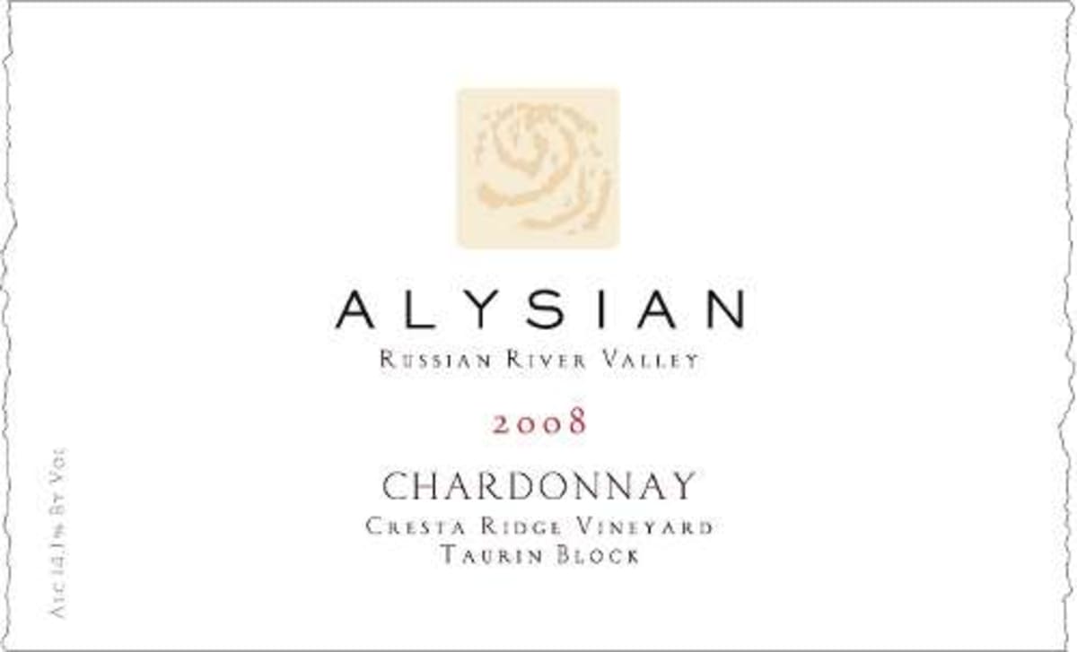 Alysian Taurin Block Chardonnay 2008 Front Label