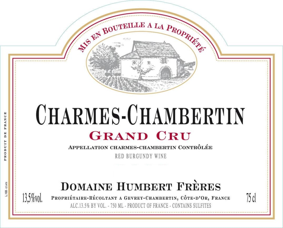 Domaine Humbert Freres Charmes-Chambertin Grand Cru 2012 Front Label