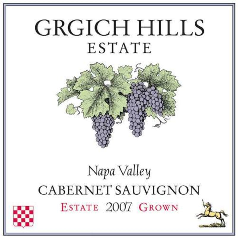 Grgich Hills Estate Cabernet Sauvignon 2007 Front Label