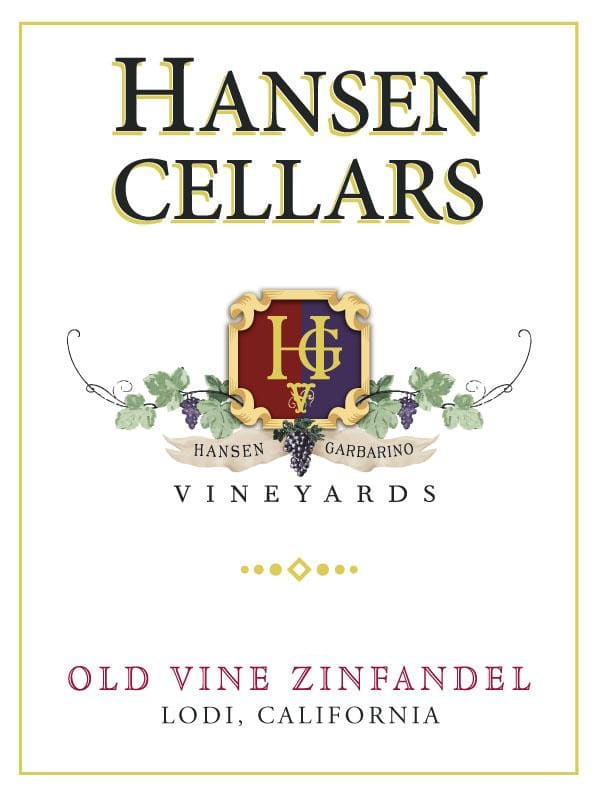 H & G Hansen Cellars Old Vine Zinfandel 2013 Front Label