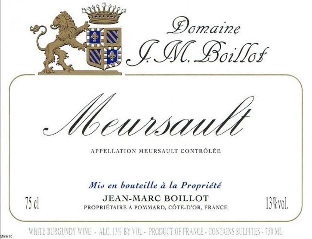 Jean-Marc Boillot Meursault 2012 Front Label