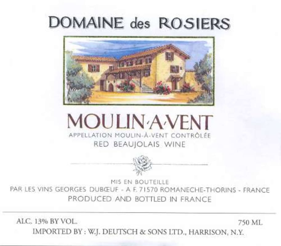 Duboeuf Moulin-a-Vent Domaine des Rosiers 2009 Front Label