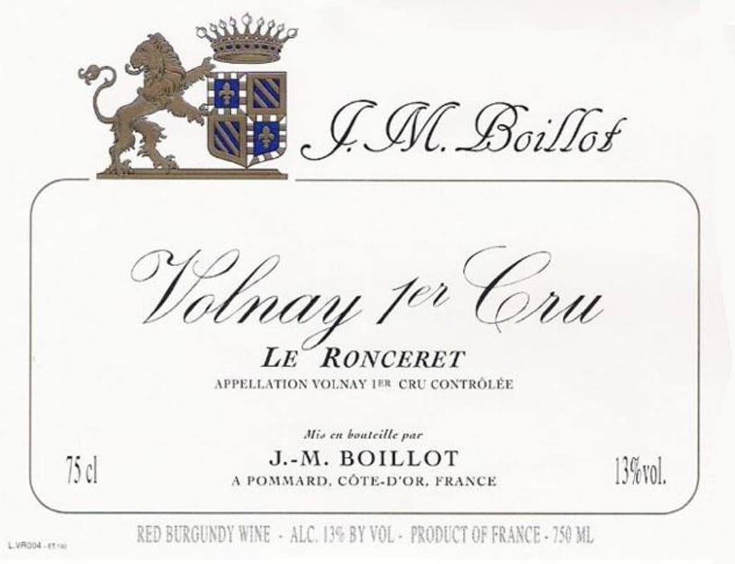 Jean-Marc Boillot Volnay Premier Cru Le Ronceret 2013 Front Label