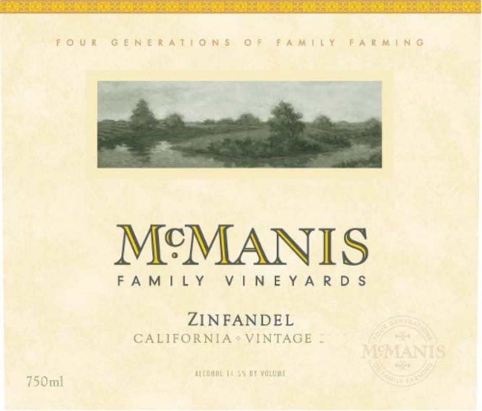 McManis Family Vineyards Zinfandel 2009 Front Label