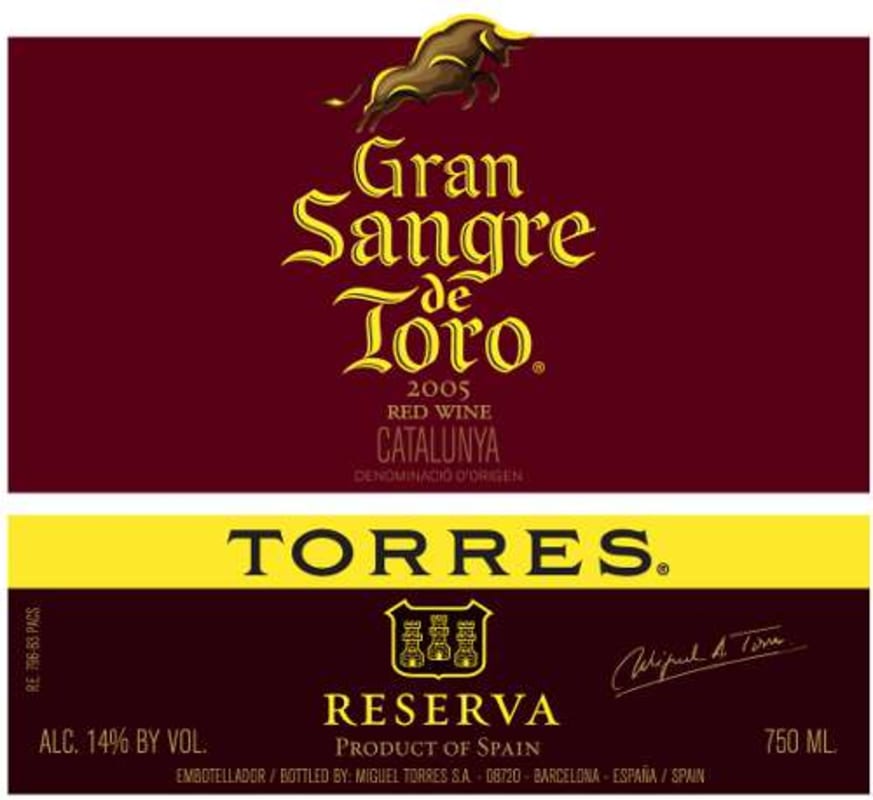 Torres Gran Sangre de Toro 2007 Front Label