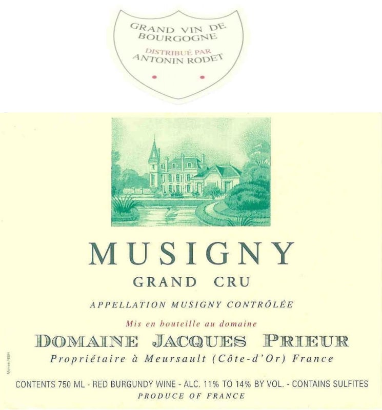 Jacques Prieur Musigny Grand Cru 2012 Front Label