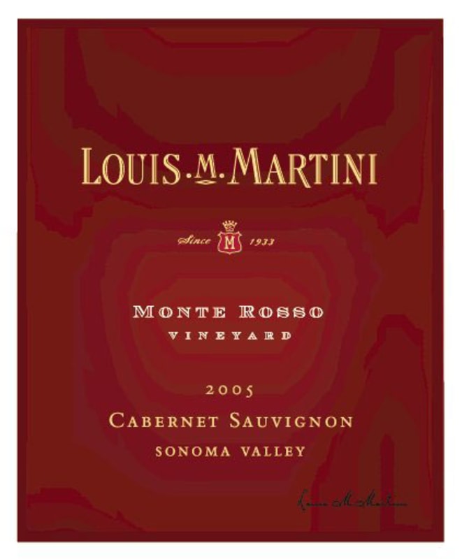 Louis Martini Monte Rosso Cabernet Sauvignon 2005 Front Label