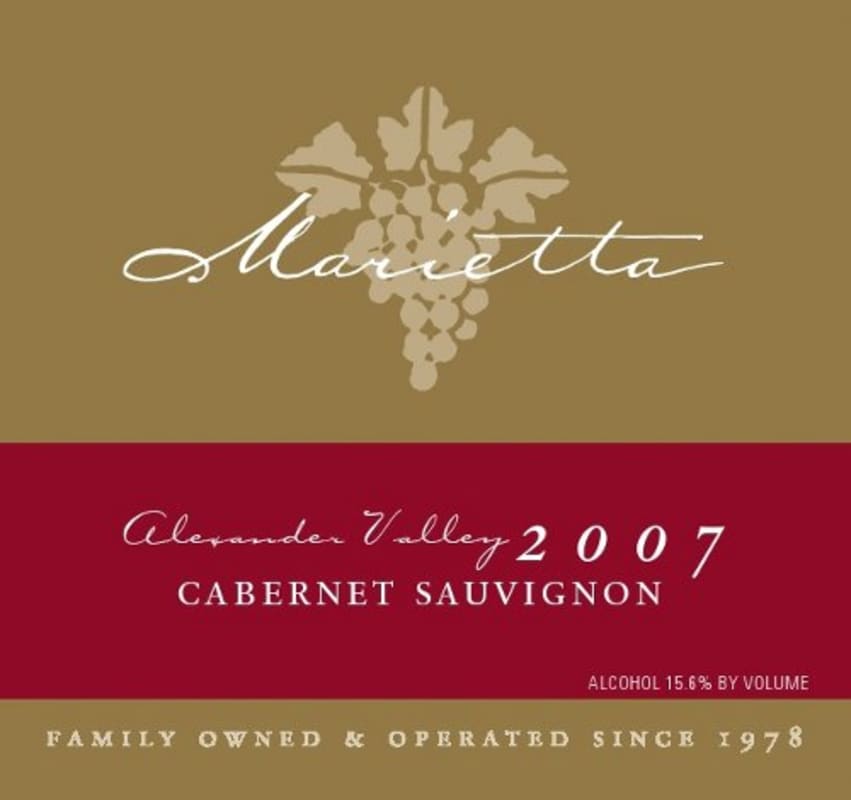 Marietta Cellars Cabernet Sauvignon 2007 Front Label