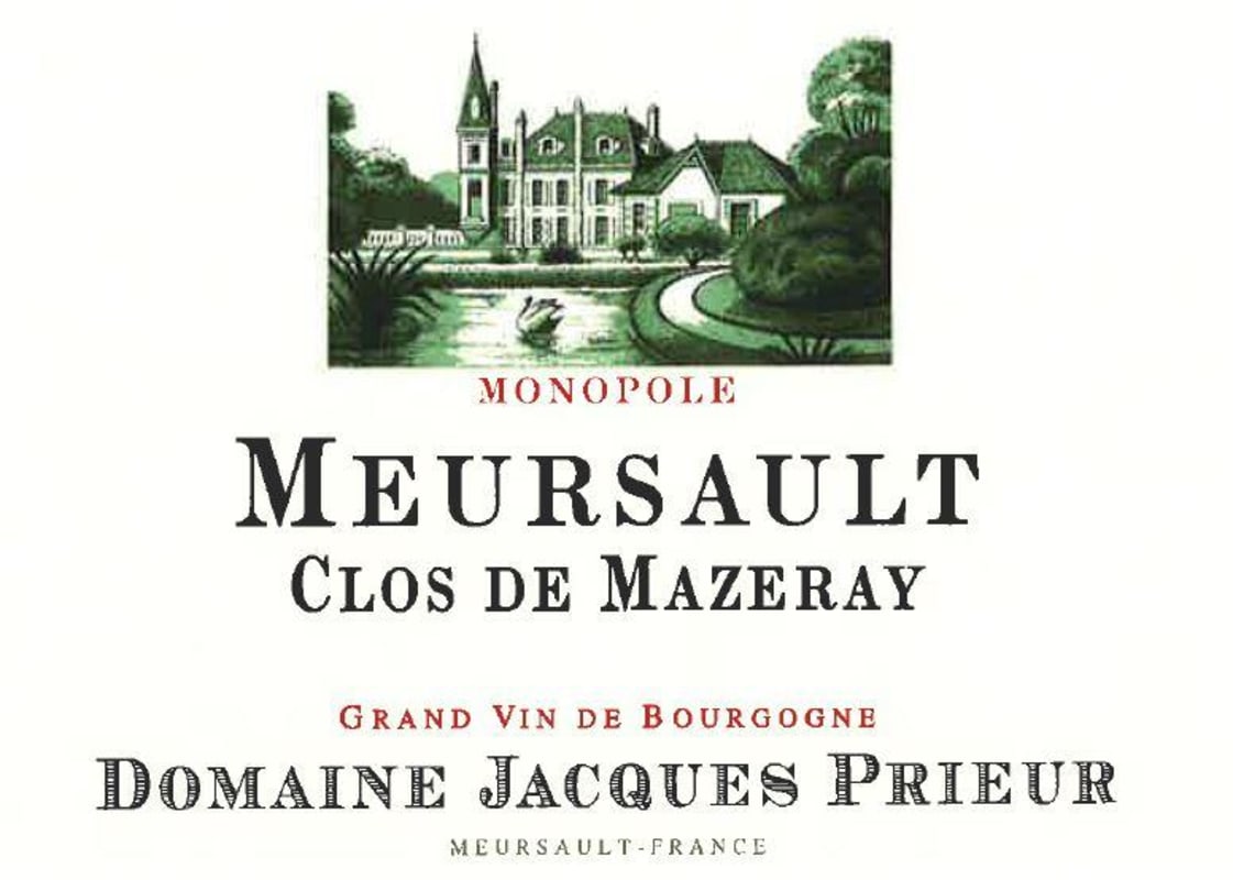Jacques Prieur Meursault Clos de Mazeray Monopole 2007 Front Label