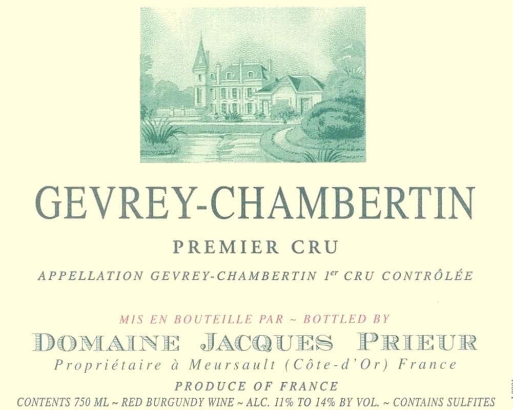Jacques Prieur Gevrey-Chambertin Premier Cru 2009 Front Label