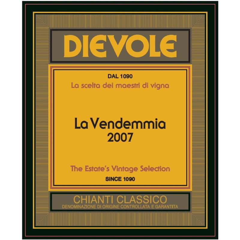 Dievole La Vendemmia Chianti Classico 2007 Front Label
