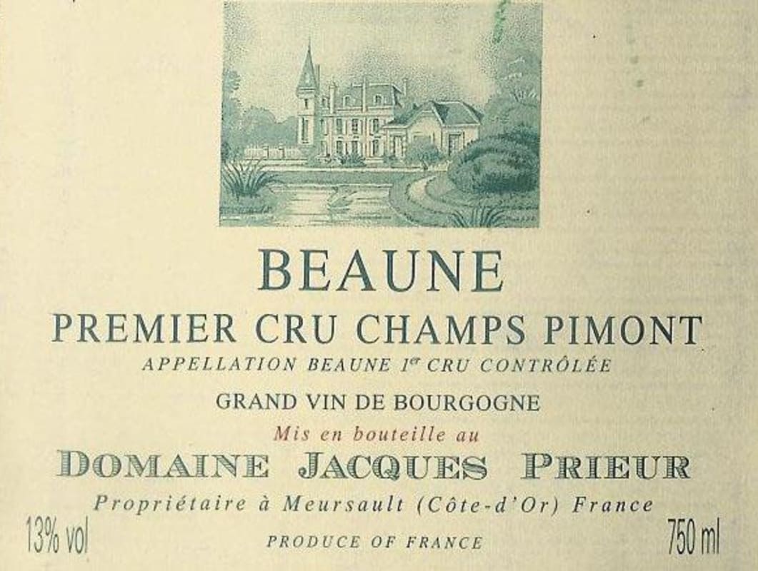 Jacques Prieur Beaune Champs Pimont Premier Cru 2009 Front Label