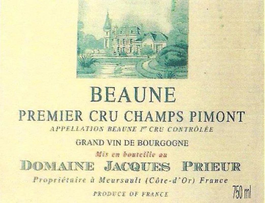 Jacques Prieur Beaune Champs Pimont Premier Cru Blanc 2013 Front Label