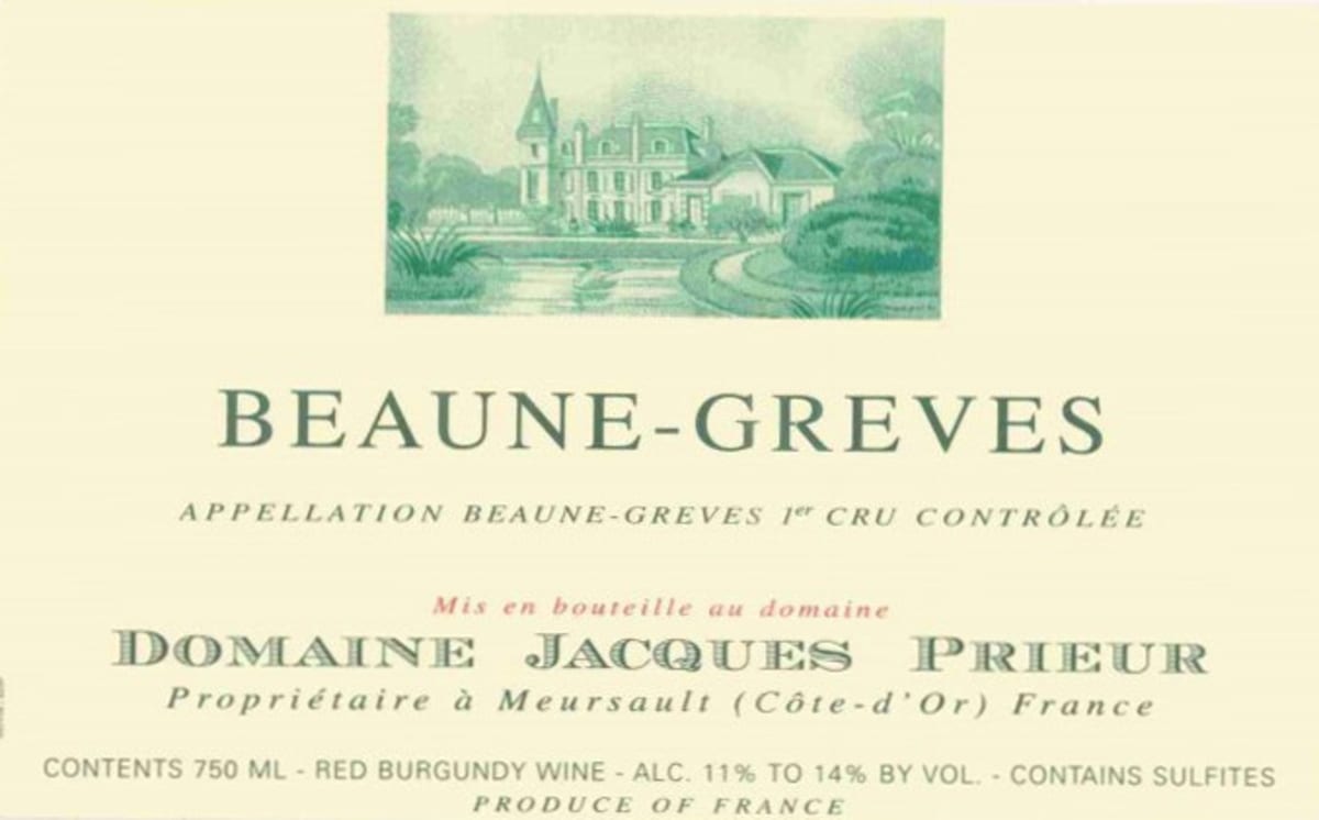 Jacques Prieur Beaune-Greves Premier Cru 2010 Front Label