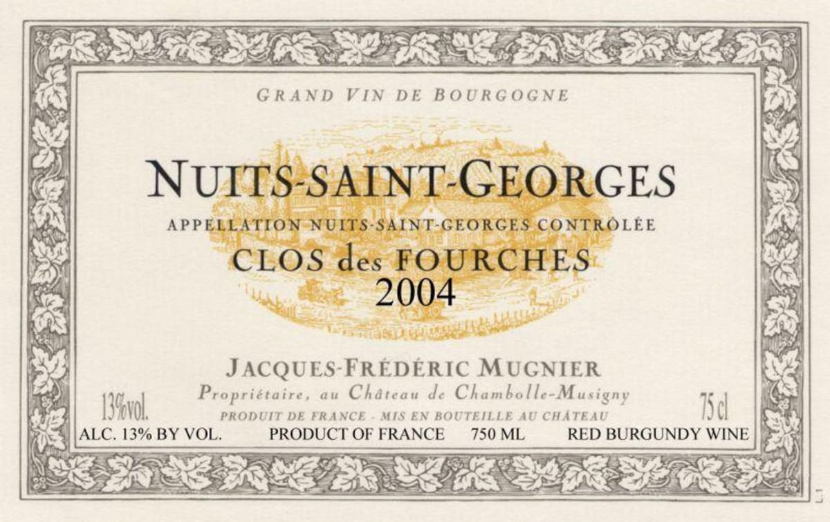Domaine Jacques-Frederic Mugnier Nuits-Saint-Georges Clos des Fourches 2004 Front Label