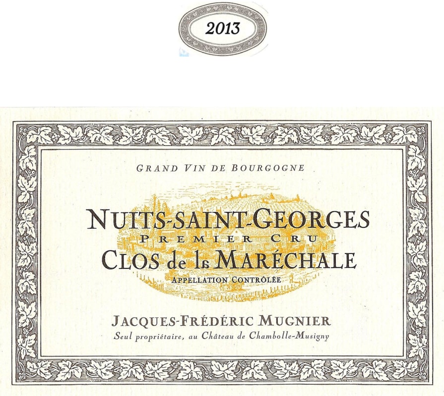 Domaine Jacques-Frederic Mugnier Nuits-Saint-Georges Clos de la Marechale Premier Cru Blanc 2013 Front Label