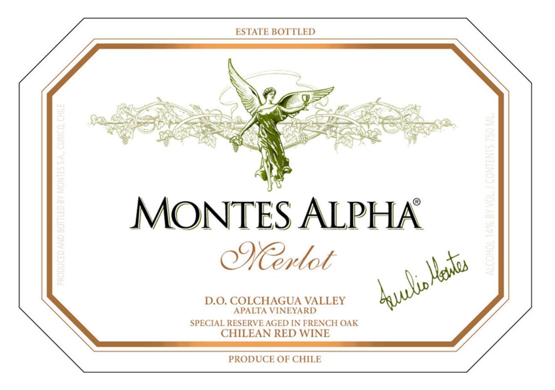 Montes Alpha Series Merlot 2009 Front Label